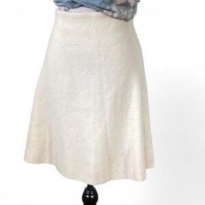 Wool Elegant Cream warm Skirt medium